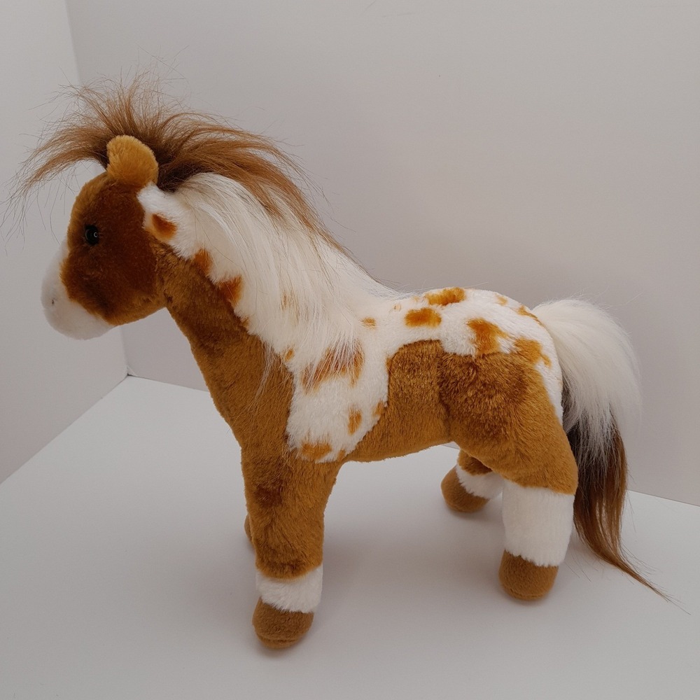 Douglas Pinto Pony Plush Standing Horse Toy Tan White Spotted 10" Stuffed Animal - Picture 4 of 7